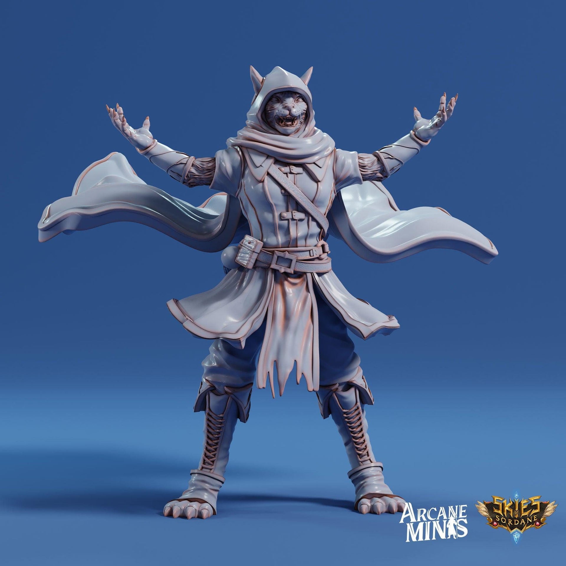 Kizaru Sorcerer- Arcane Minis | The Tangled Hunt | 32mm | Catfolk | Wizard | Spell Effect