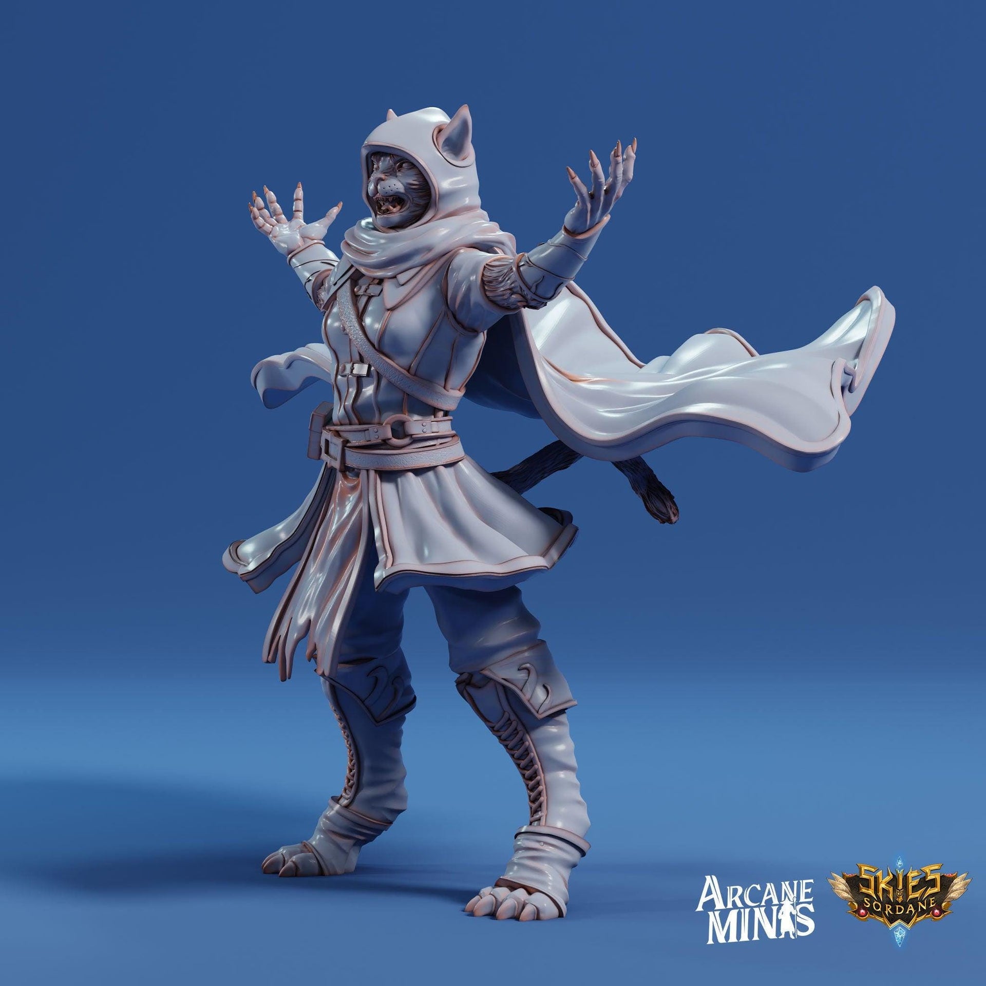 Kizaru Sorcerer- Arcane Minis | The Tangled Hunt | 32mm | Catfolk | Wizard | Spell Effect