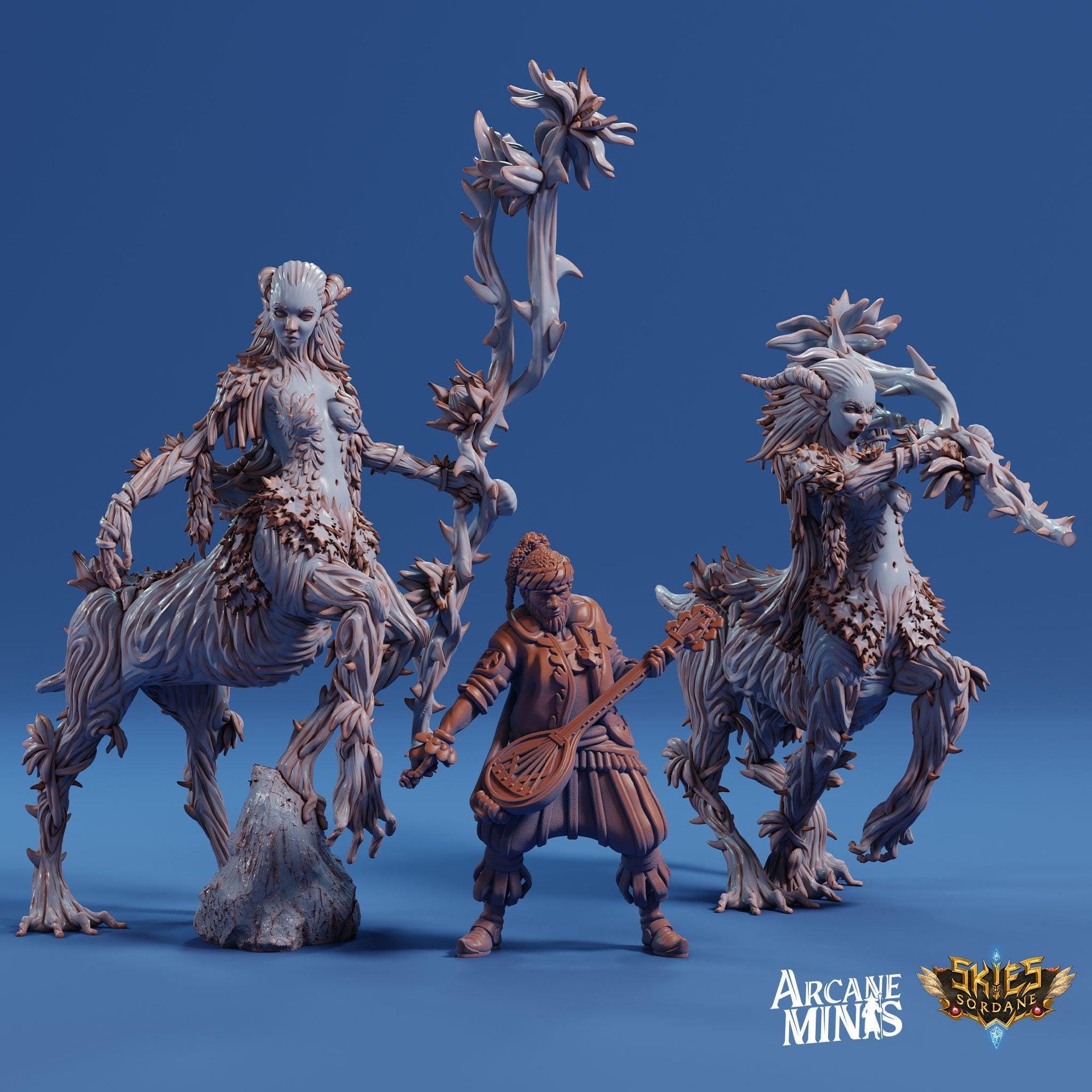Thornbark Dryad- Arcane Minis | The Tangled Hunt | 32mm | Demon | Centaur | Wood | Elemental