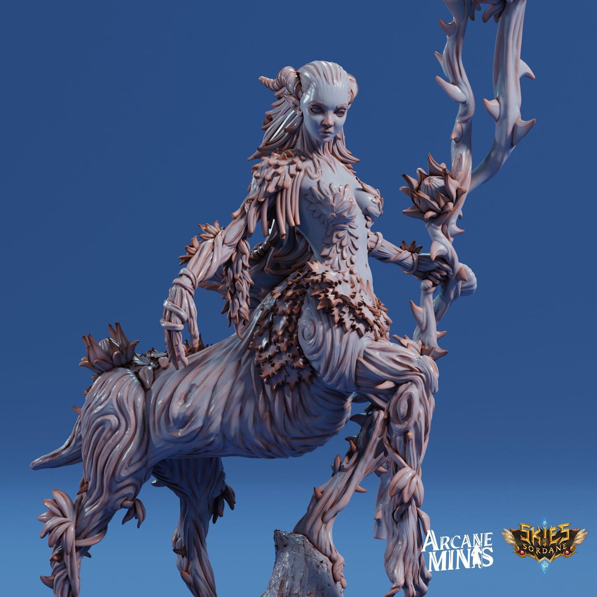 Thornbark Dryad- Arcane Minis | The Tangled Hunt | 32mm | Demon | Centaur | Wood | Elemental