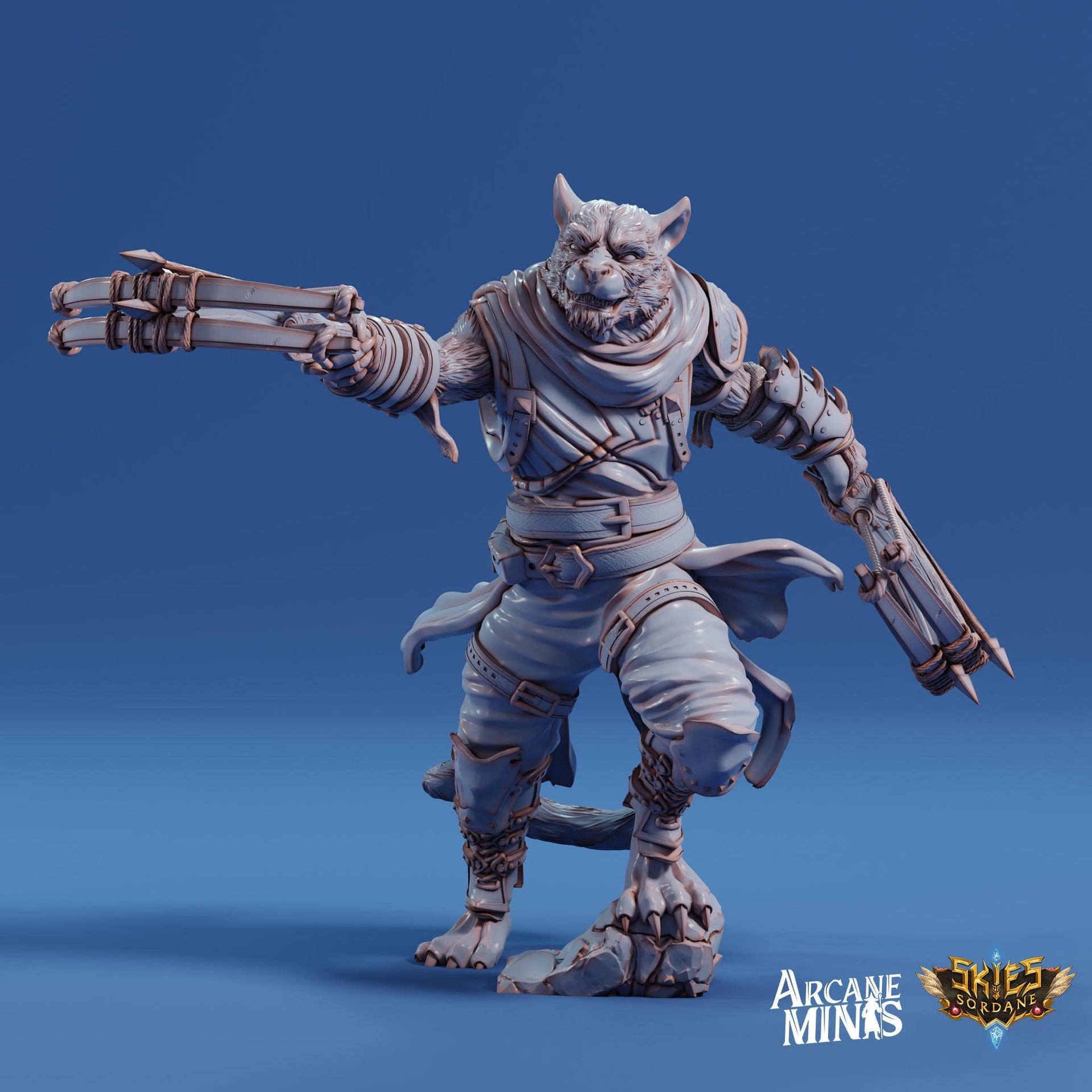 Kizaru Rogue - Arcane Minis | The Tangled Hunt | 32mm | Catfolk | Bandit | Pirate | Crossbow