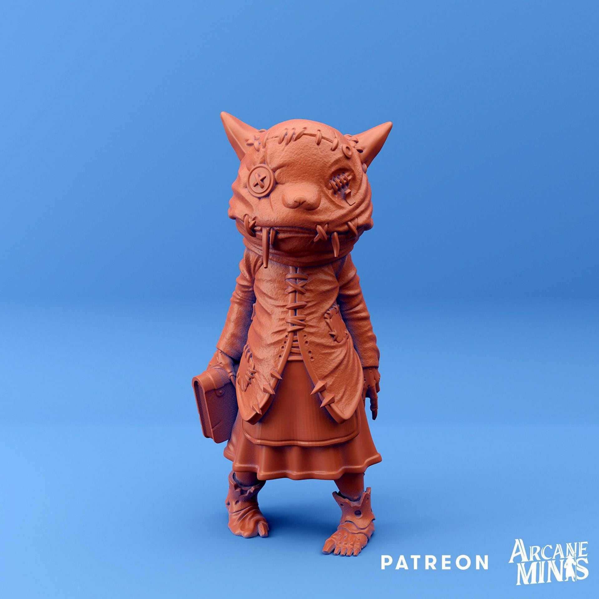 Witch Girl - Arcane Minis | 32mm | Sorcerer | Child | Mask | Cat