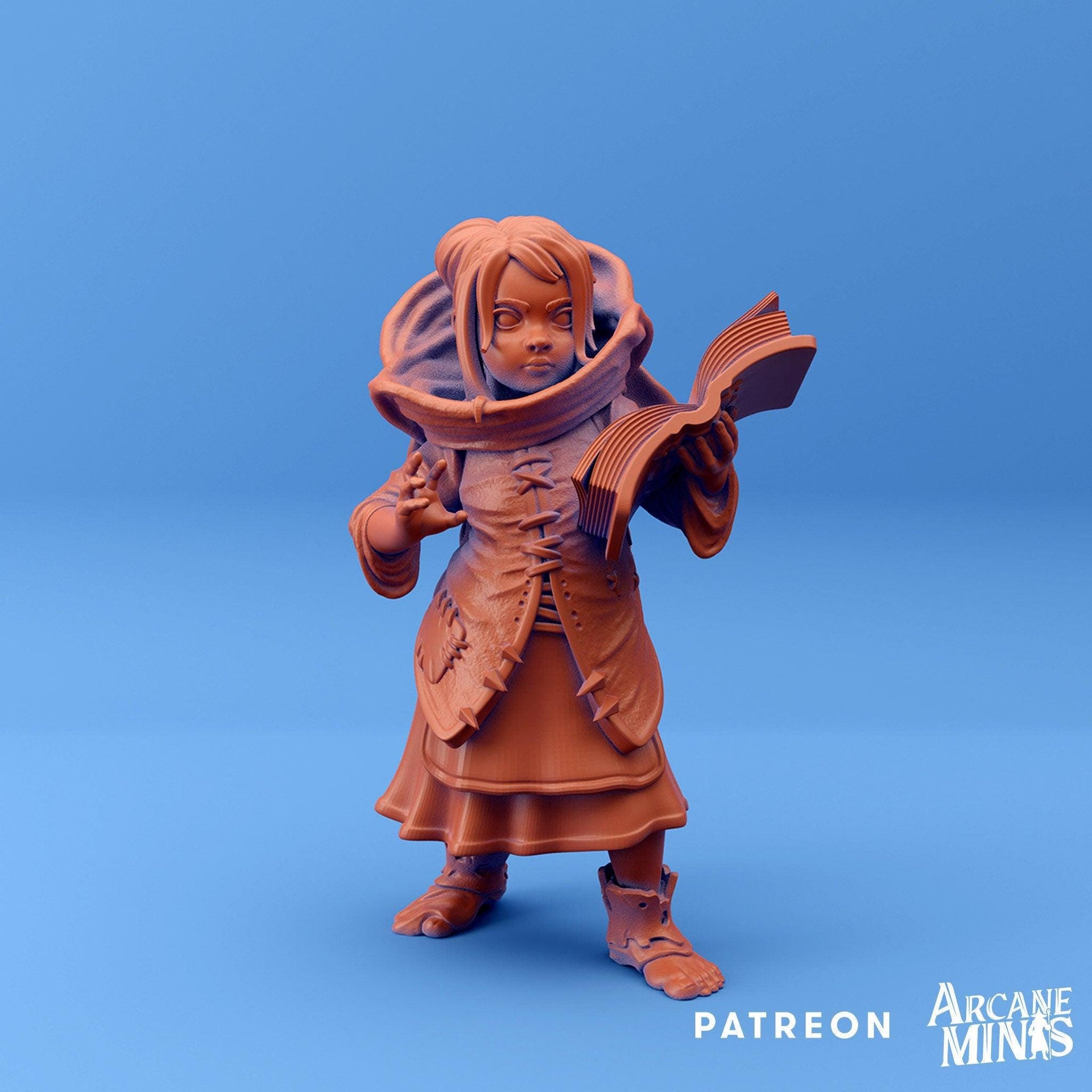 Witch Girl - Arcane Minis | 32mm | Sorcerer | Child | Mask | Cat