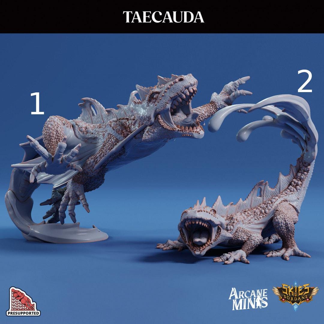 Taecuauda, Angry Lizard - Arcane Minis | 32mm | Salamander | Giant