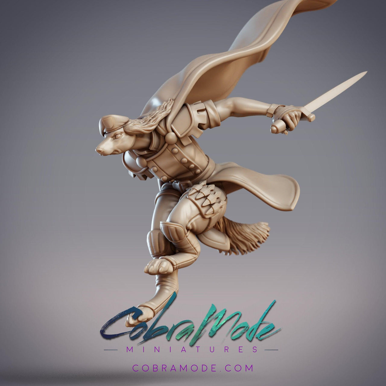 Okamian Special Forces Gerwalt, Dogfolk Rogue - CobraMode | Miniature | Wargaming | Roleplaying Games | 32mm | Assassin | Spy | Soldier