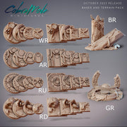 Ancient Ruins Miniature Bases - CobraMode | Wargaming | Roleplaying Games | 25.4 | 30mm | 40mm | 50mm