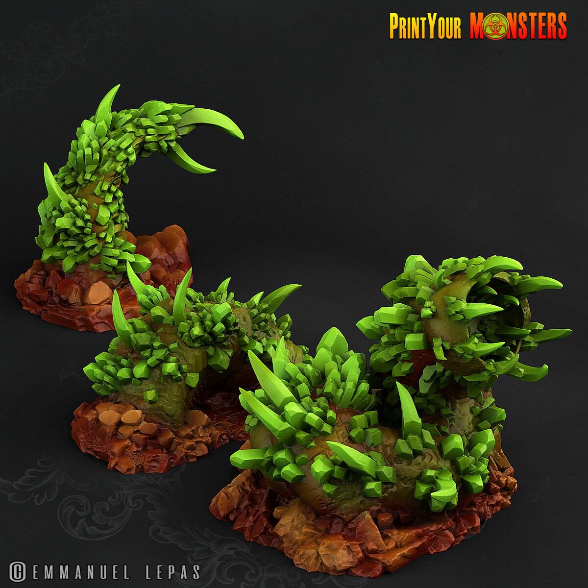 Emerald Worm Print Your Monsters | 32mm | Elemental | Crystal | Gem | Golem