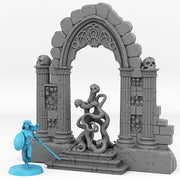 Catacomb Portal With Its Ghost Skulls Effect - Print Your Monsters, Fantastic Portals | 32mm | Crypt | Tomb | Ossuary