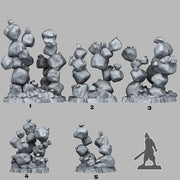 Zero Gravity Stones Scatter Terrain - Fantastic Plants and Rocks | Print Your Monsters | DnD | Wargaming | Gem | Magic