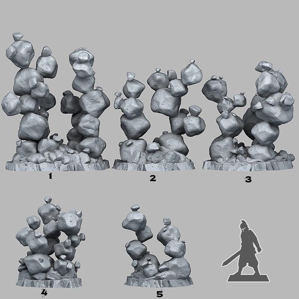 Zero Gravity Stones Scatter Terrain - Fantastic Plants and Rocks | Print Your Monsters | DnD | Wargaming | Gem | Magic