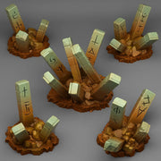 Ancient Secret Stones Scatter Terrain - Fantastic Plants and Rocks | Print Your Monsters | DnD | Wargaming | Runes