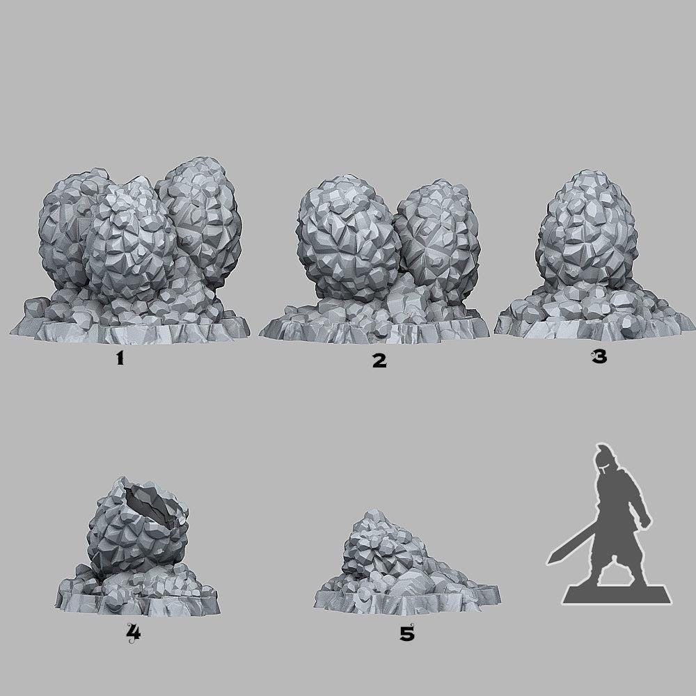Crystal Dragon Eggs Scatter Terrain - Fantastic Plants and Rocks | Print Your Monsters | DnD | Wargaming
