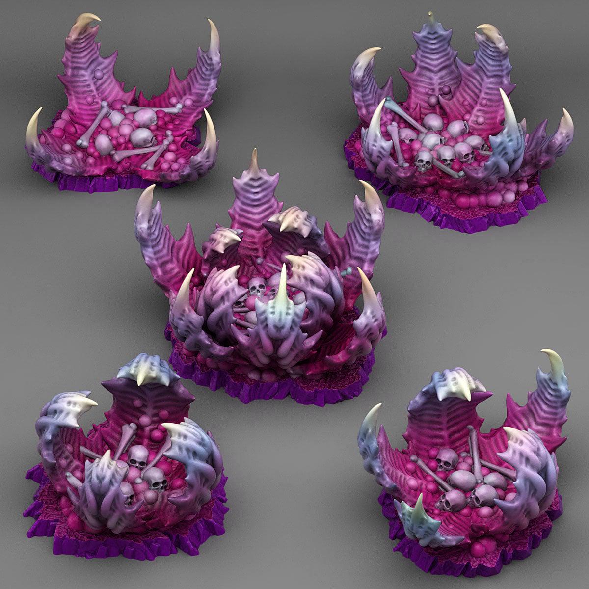 Alien Carnivorous Plants Scatter Terrain - Fantastic Plants and Rocks | Print Your Monsters | DnD | Wargaming | Space