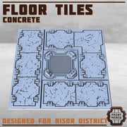 Concrete Floor Tiles - Print Minis | Sci Fi | Light Infantry | 28mm Heroic | Apocalypse | Spaceship | Walkway | Factory