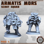 Armartis Mors, Scout Squad - Print Minis | Sci Fi | Heavy Infantry | 28mm Heroic | Soldier | Battle Brothers | Marine