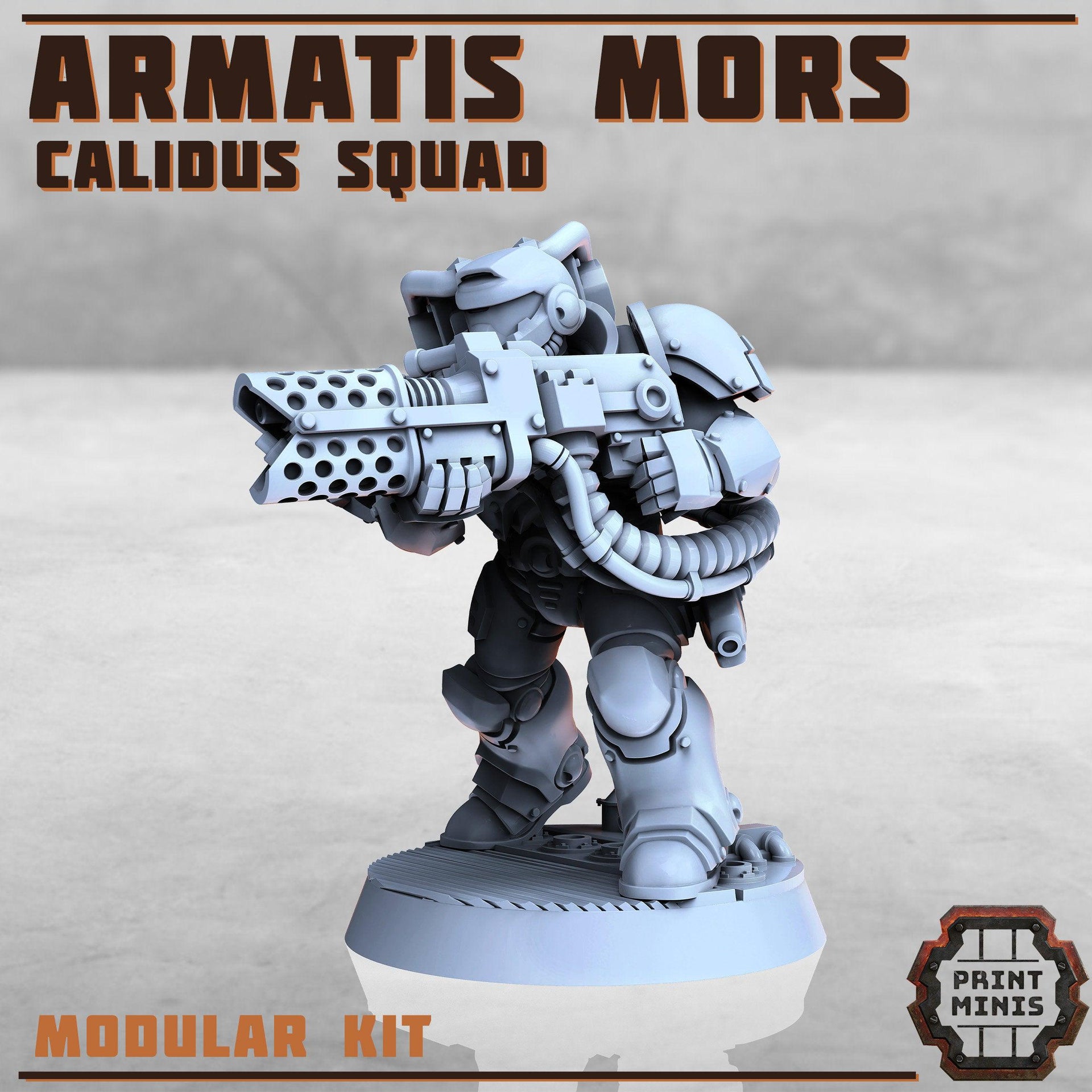 Armartis Mors, Calidus Squad - Print Minis | Sci Fi | Heavy Infantry | 28mm Heroic | Soldier | Battle Brothers | Marine | Flamethrower