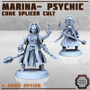 Marina, Code Splicer Cult Psychic - Print Minis | Sci Fi | Light Infantry | 28mm Heroic | Wasteland | Apocalypse | Cultist | Alien Hybrid