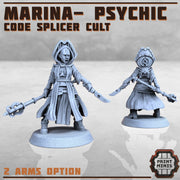 Marina, Code Splicer Cult Psychic - Print Minis | Sci Fi | Light Infantry | 28mm Heroic | Wasteland | Apocalypse | Cultist | Alien Hybrid
