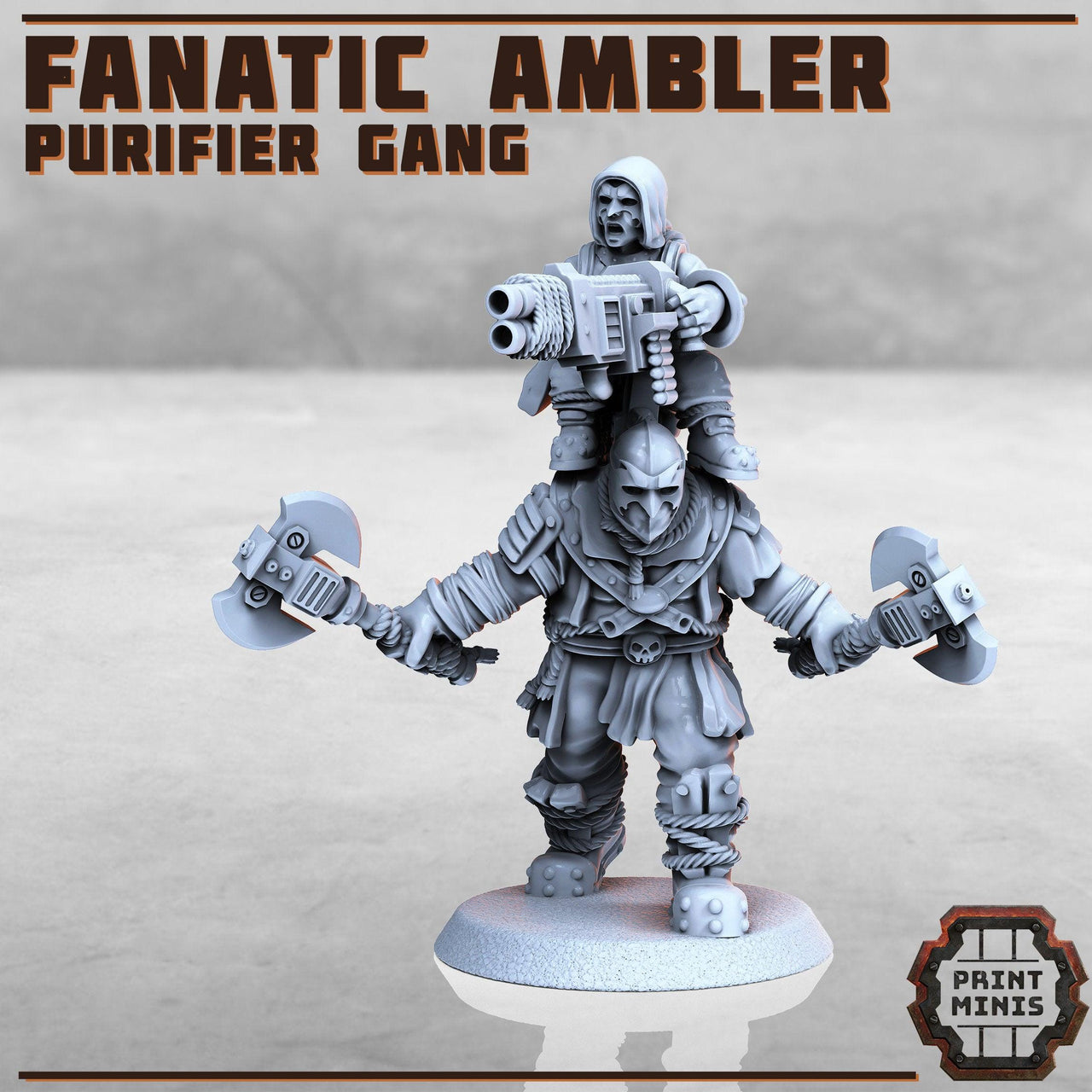 Fanatic Ampler, Purifier Gang - Print Minis | Sci Fi | Light Infantry | 28mm Heroic | Wastland | Apocalypse | Imperial | Cultist
