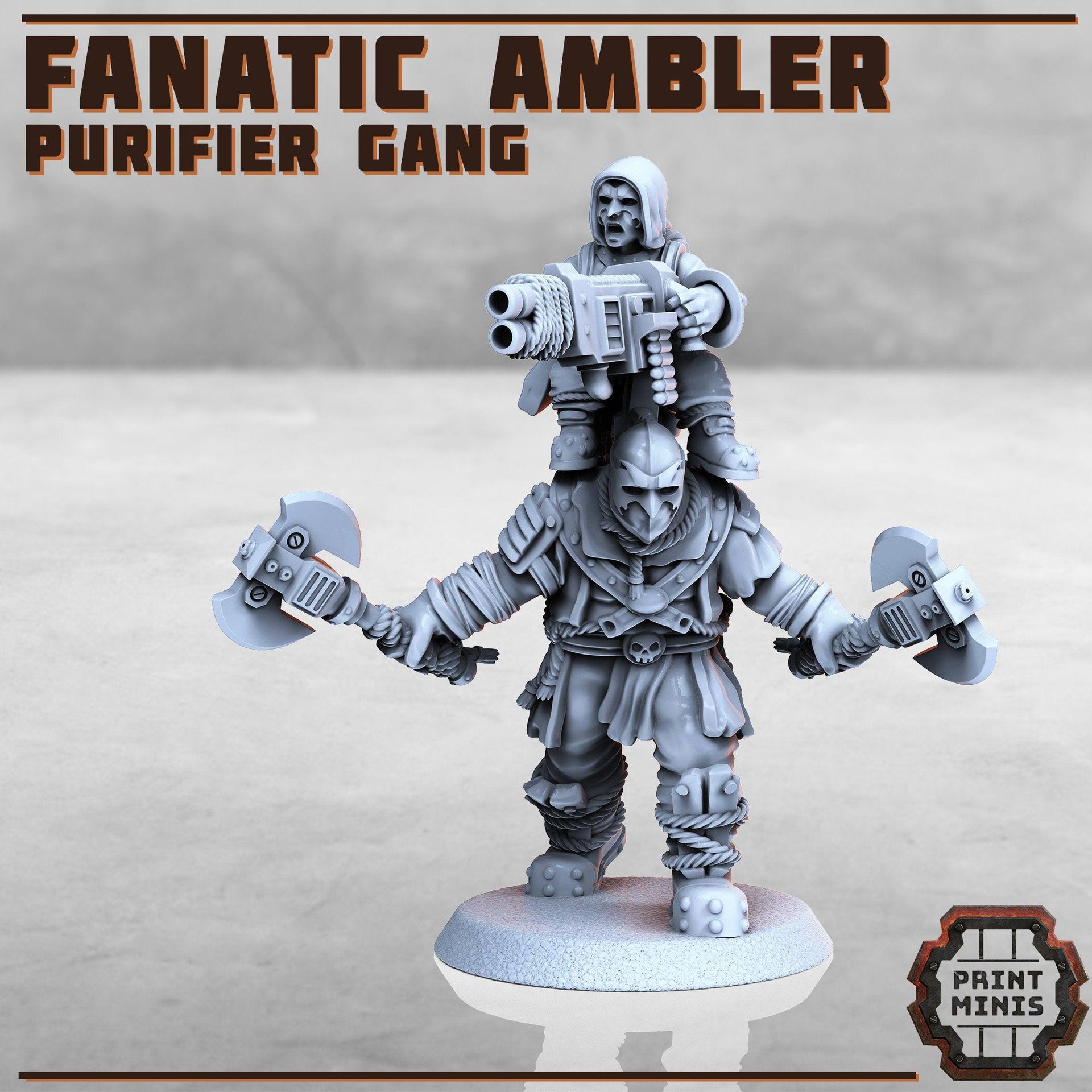 Fanatic Ampler, Purifier Gang - Print Minis | Sci Fi | Light Infantry | 28mm Heroic | Wastland | Apocalypse | Imperial | Cultist