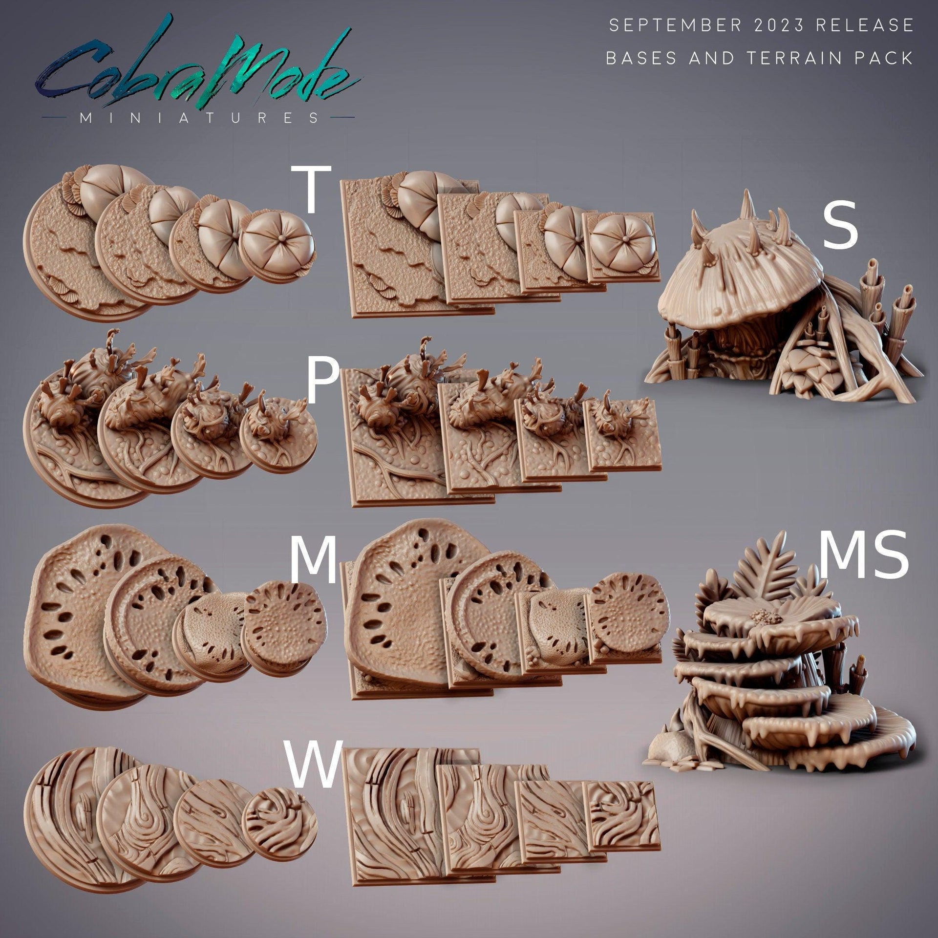 Mushroom and Fungus Terrain - CobraMode | Wargaming | Roleplaying Games | 25.4 | 30mm | 40mm | 50mm | Stairs | House