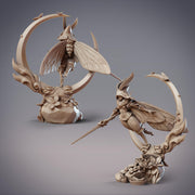 Noctuoidea Mage Anthyria, Mothfolk Sorcerer - CobraMode | Miniature | Wargaming | Roleplaying Games | 32mm | 54mm