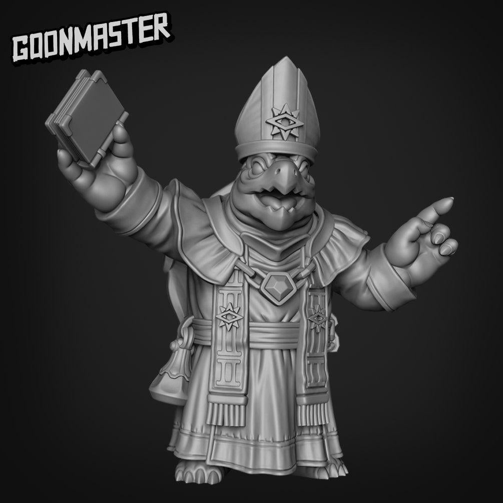 Turtle Cleric - Goonmaster | Rogueish Racoons Miniature | Wargaming | Roleplaying Games | 32mm | Pope | Mirial | Censer Bearer | Priest