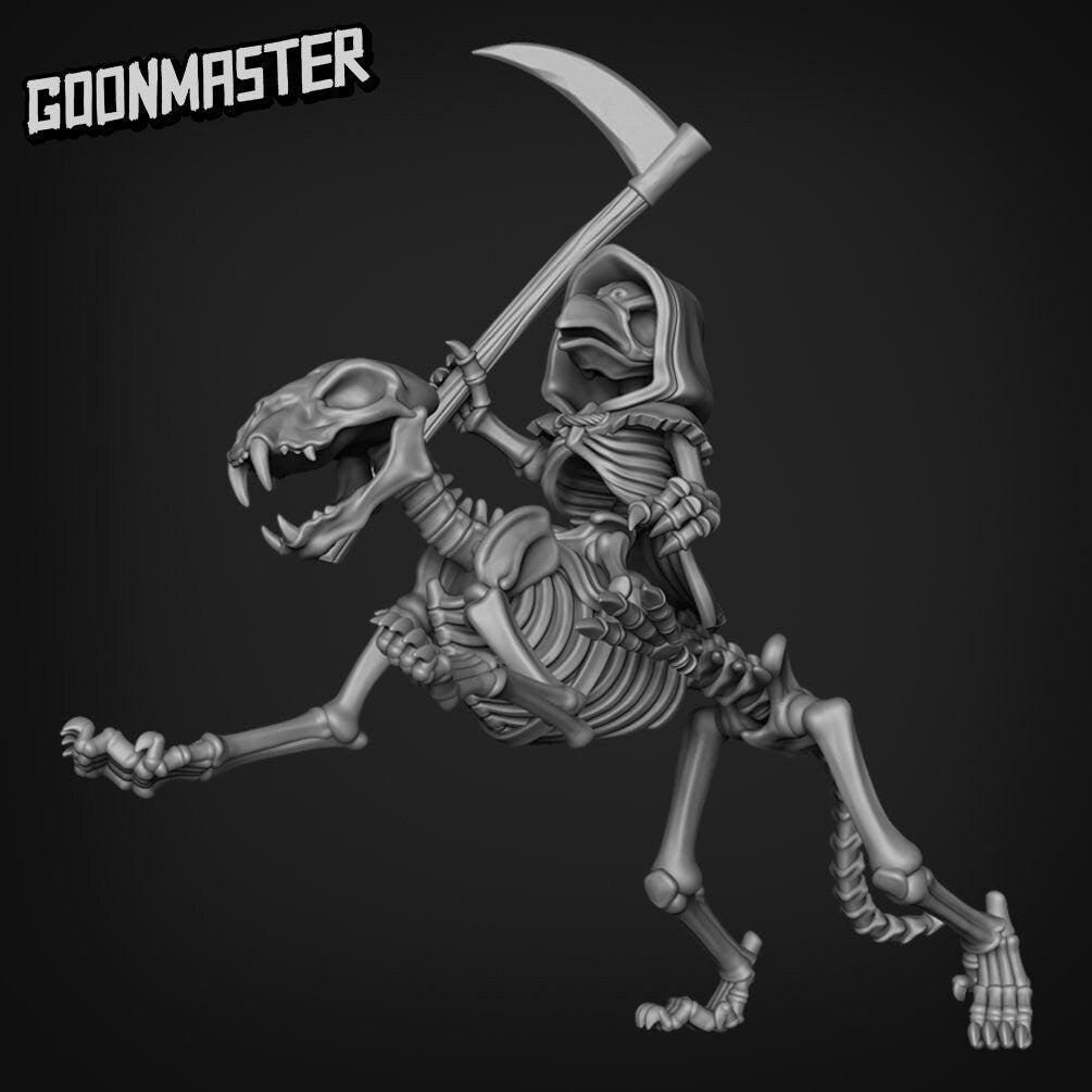 Big Cat Skeleton Cavalry- Goonmaster | Miniature | Wargaming | Roleplaying Games | 32mm | Tiger | Crow | Undead