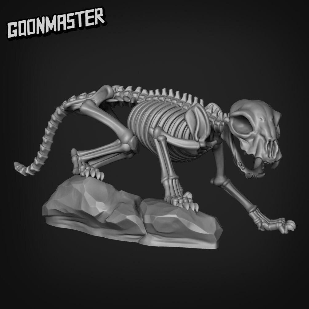 Big Cat Skeleton Cavalry- Goonmaster | Miniature | Wargaming | Roleplaying Games | 32mm | Tiger | Crow | Undead