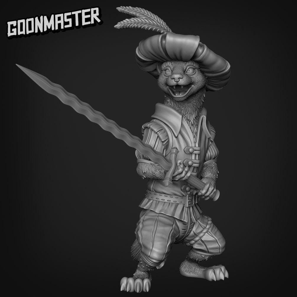 Weasel Witchhunter - Goonmaster | Miniature | Wargaming | Roleplaying Games | 32mm | Assassin | Kenku | Rogue | Undead
