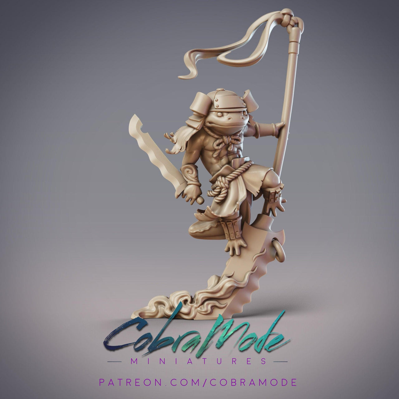 Hanzaki Champion Harukage - CobraMode | Miniature | Wargaming | Roleplaying Games | 32mm | Shinobi | Axolotl | Ninja