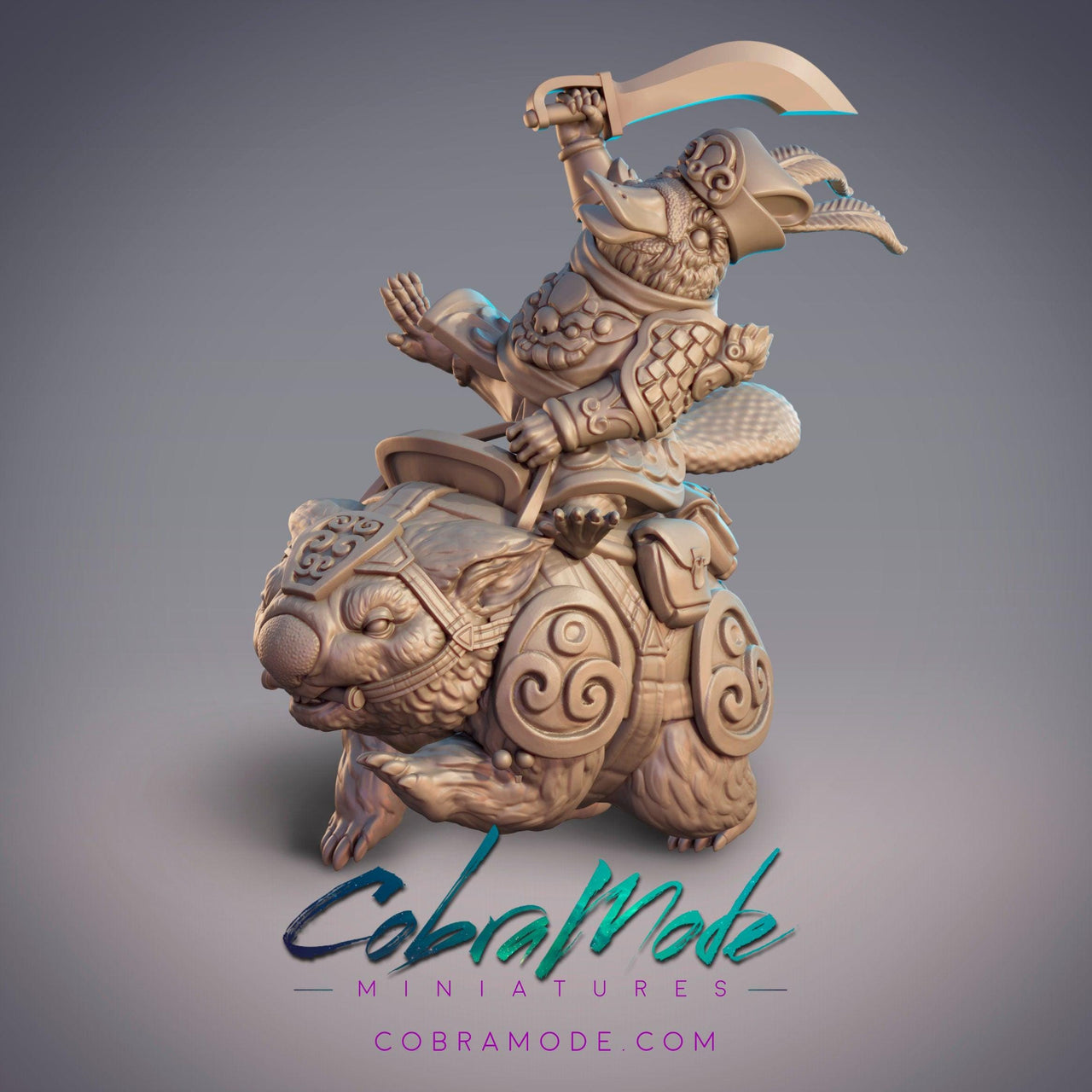 Boonbaburra Cavalry Shenbar, Platypus General - CobraMode | Miniature | Wargaming | Roleplaying Games | 32mm