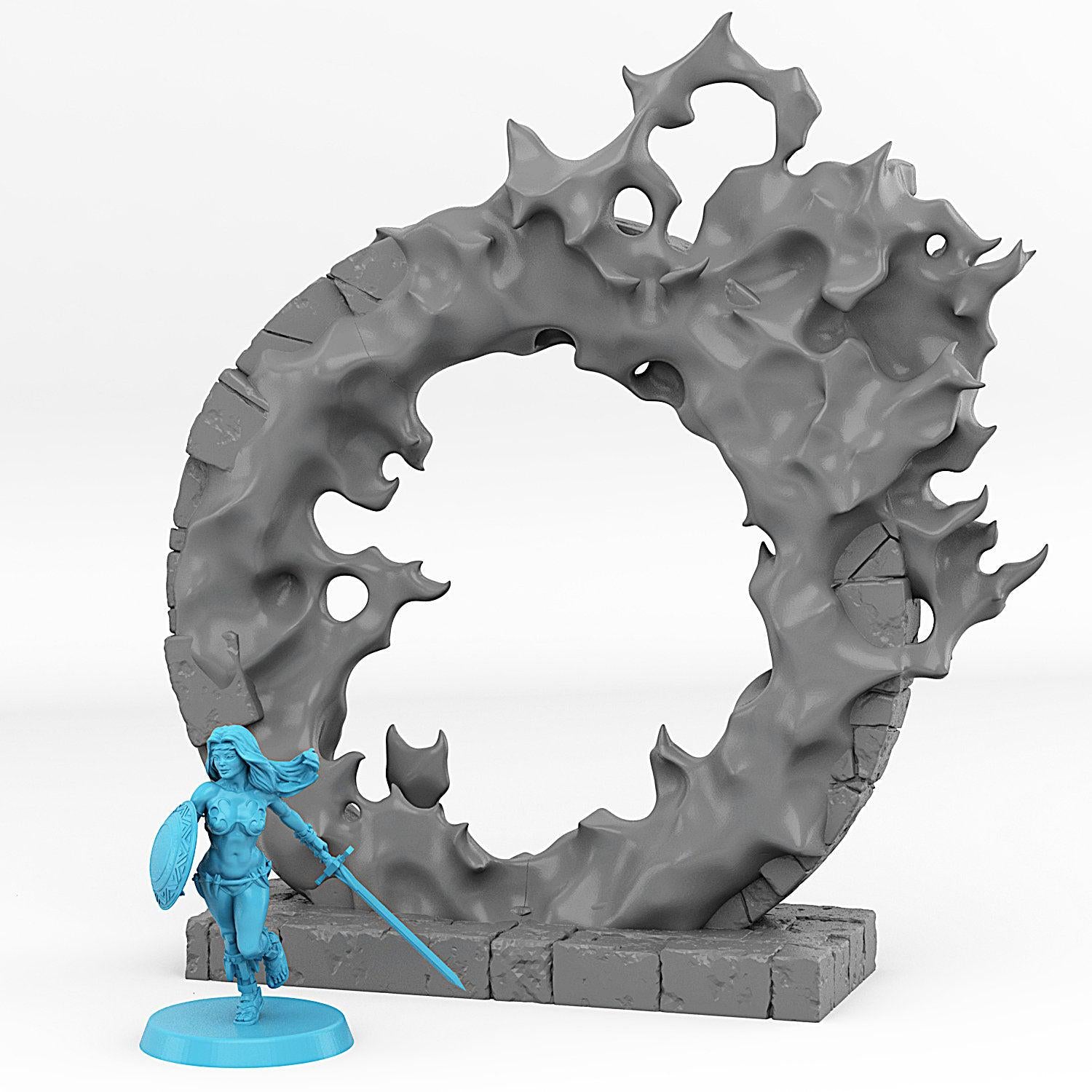 Fire Elemental Portal - Print Your Monsters, Fantastic Portals | 32mm | Temple | Runes