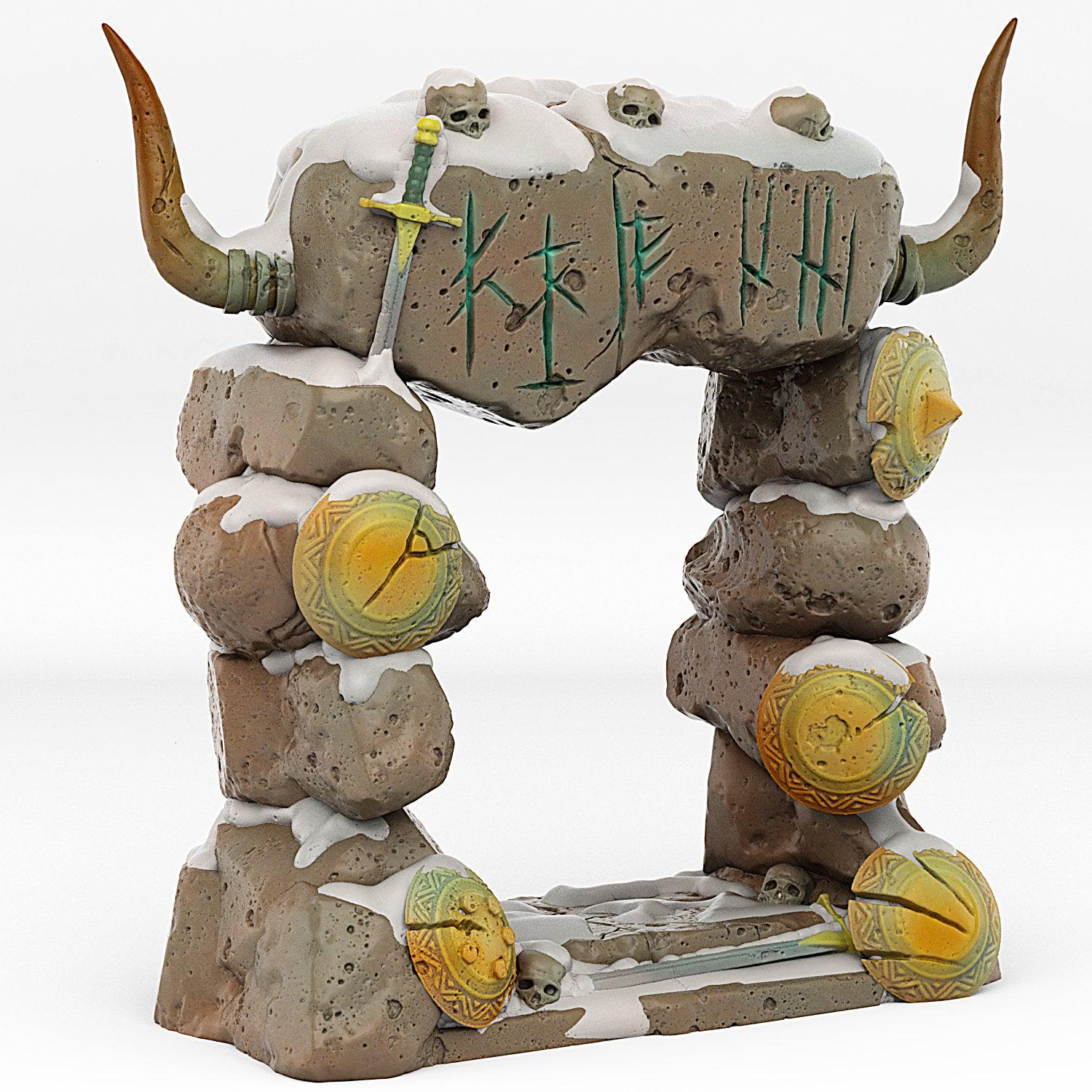 Northmen Portal With Its Snowy Effect - Print Your Monsters, Fantastic Portals | 32mm | Viking | Tribe | Rune