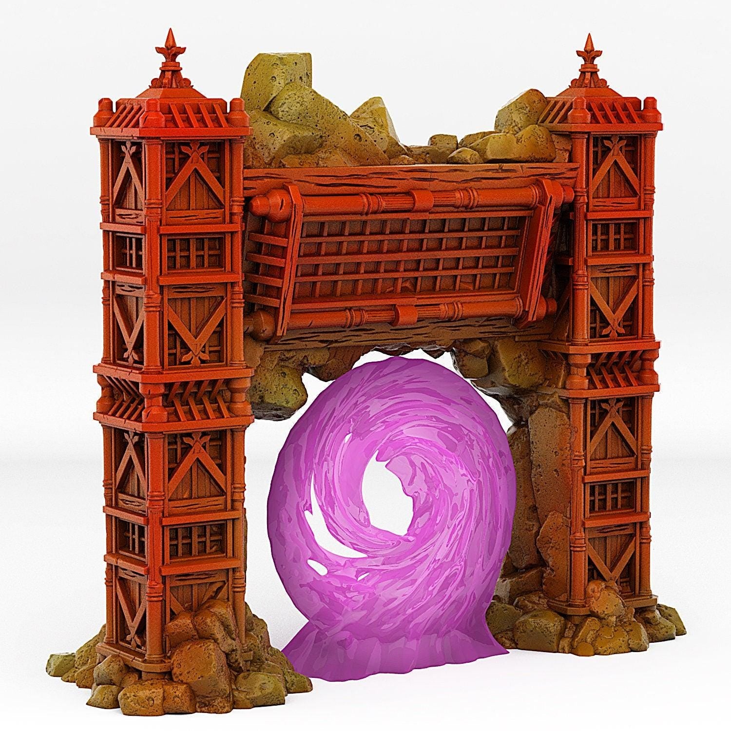 Ancient Asian Temple Portal With Its Ancestral Vortex Effect - Print Your Monsters, Fantastic Portals | 32mm | Feudal | Fortress