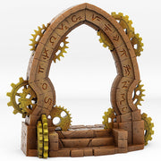 Clockwork Portal With Temporal Vortex Effect - Print Your Monsters, Fantastic Portals | 32mm | Steampunk | Teleporter