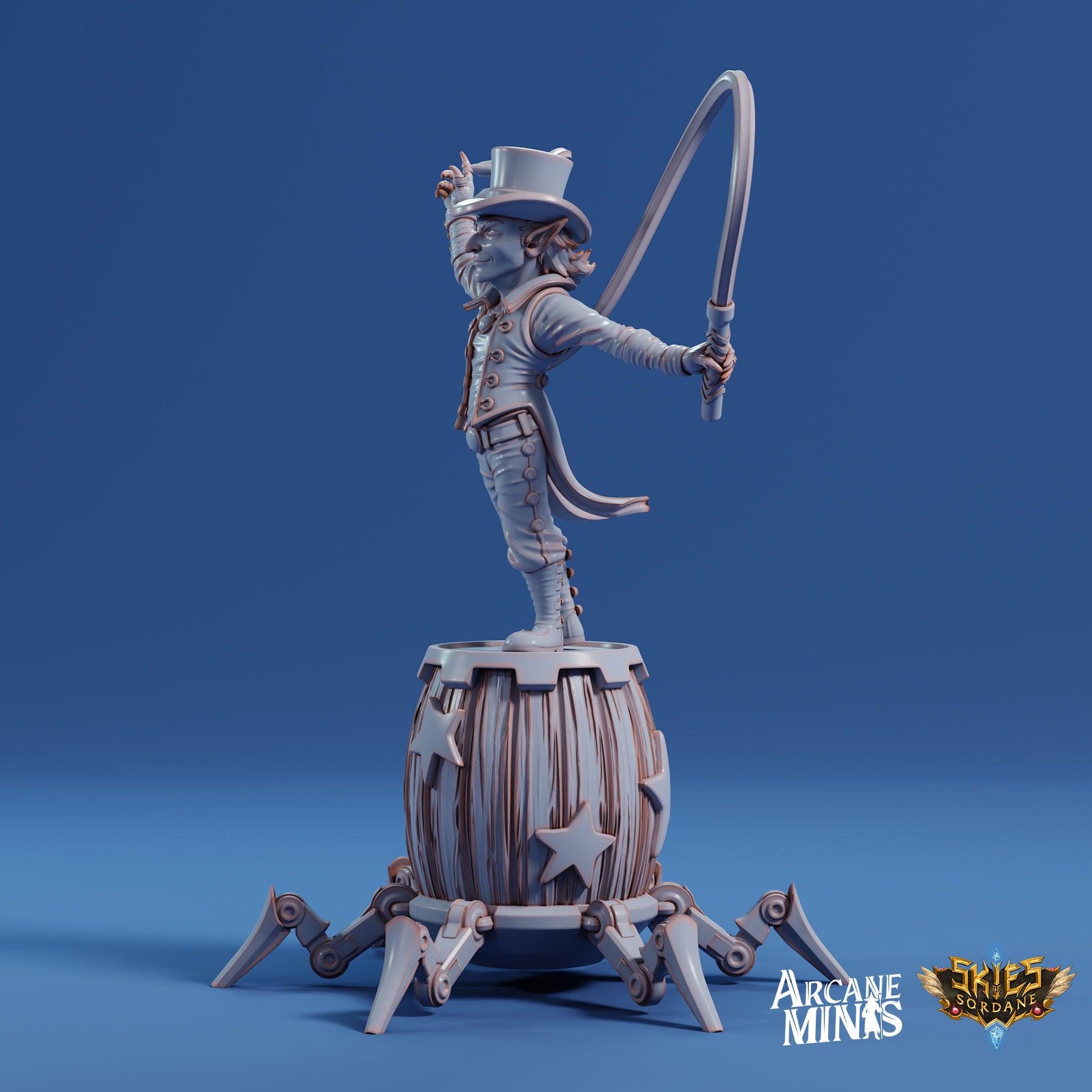 Tiltik Goblin Ringmaster - Arcane Minis | 32mm | Cirque du Sordane | Performer | Circus | Whip | Steampunk | Robot
