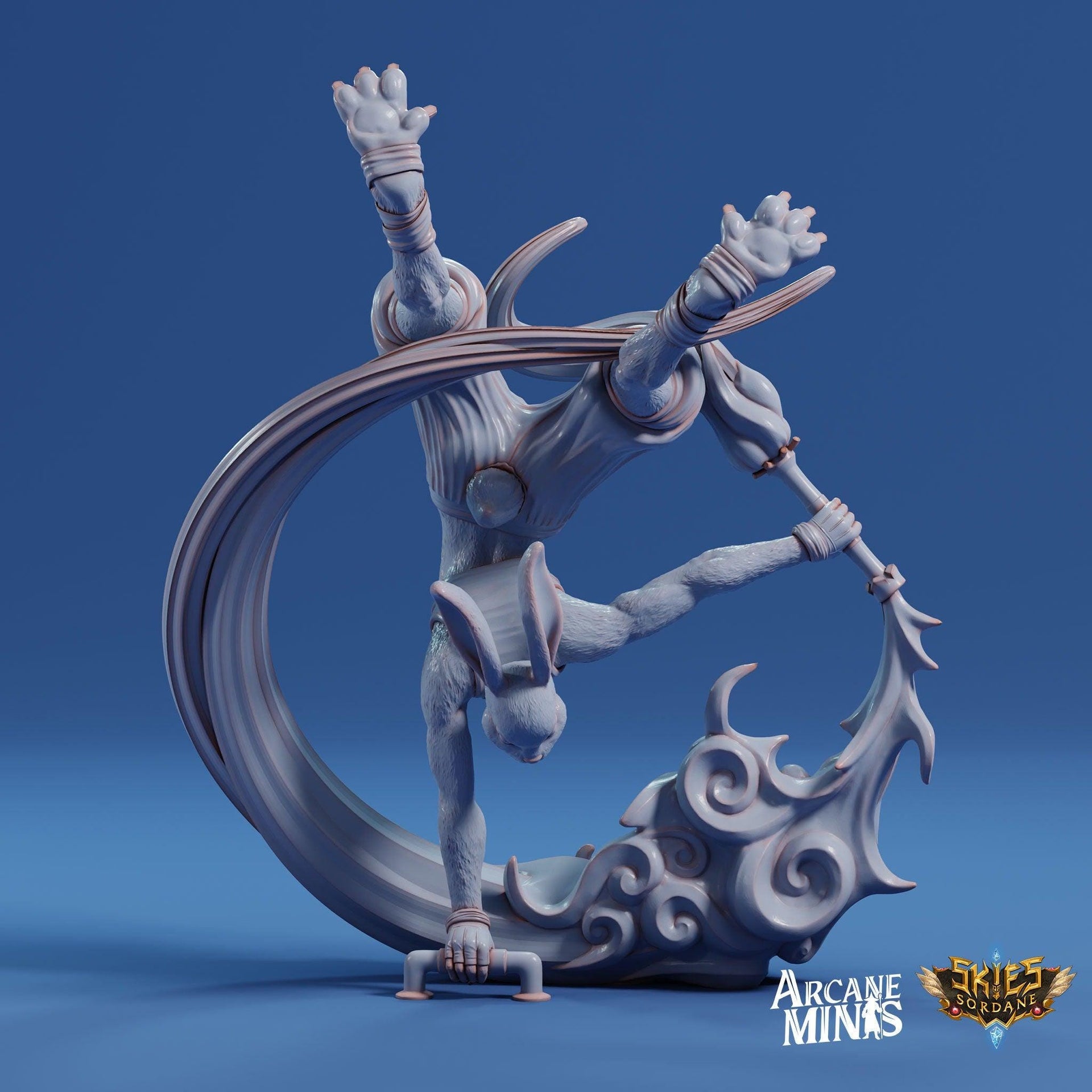 Warrel Acrobat - Arcane Minis | 32mm | Cirque du Sordane | Performer | Circus | Rogue | Rabbit Folk