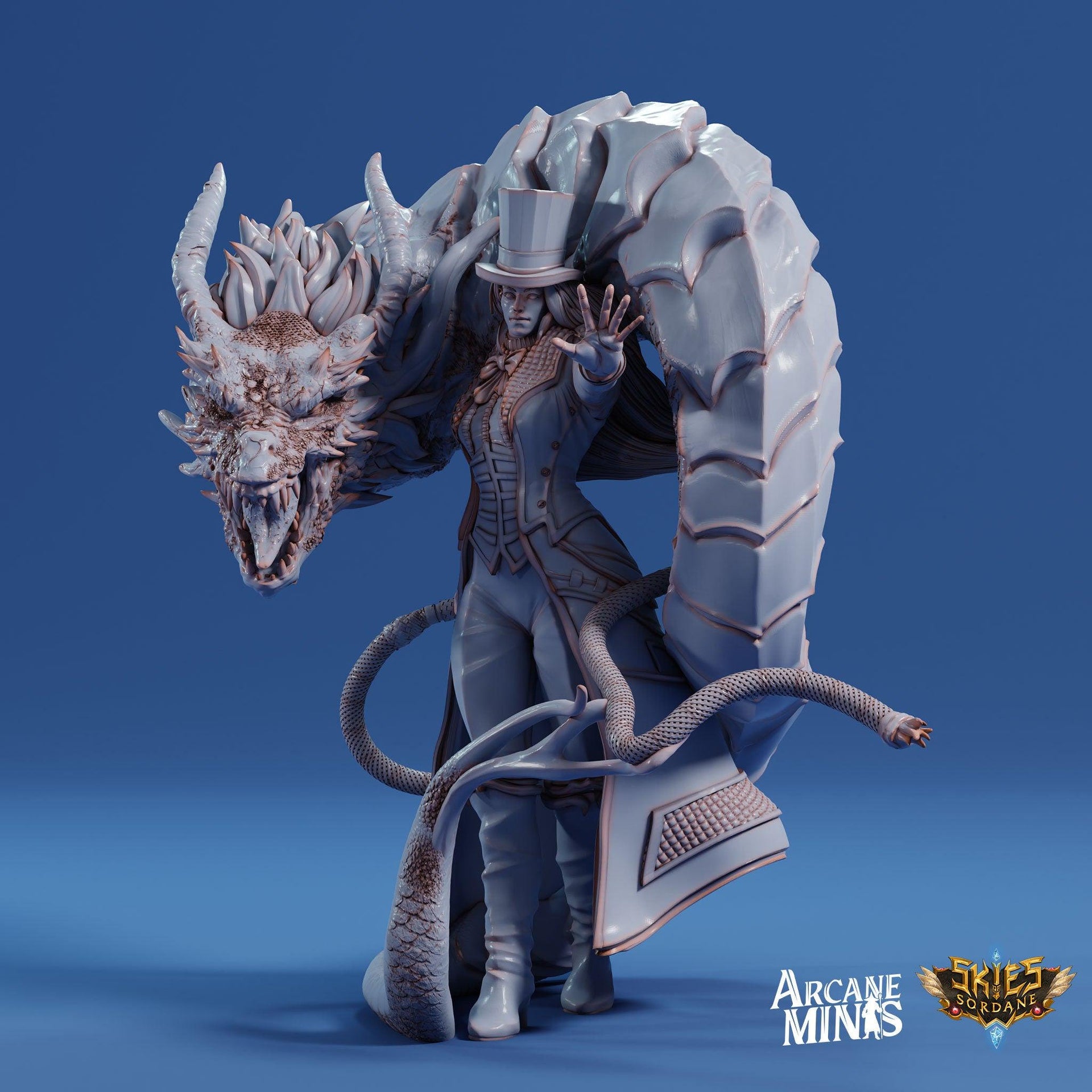 Human Bard Female, Ring Master - Arcane Minis | 32mm | Cirque du Sordane | Performer | Circus | Magician | Summoner | Whip | Tophat