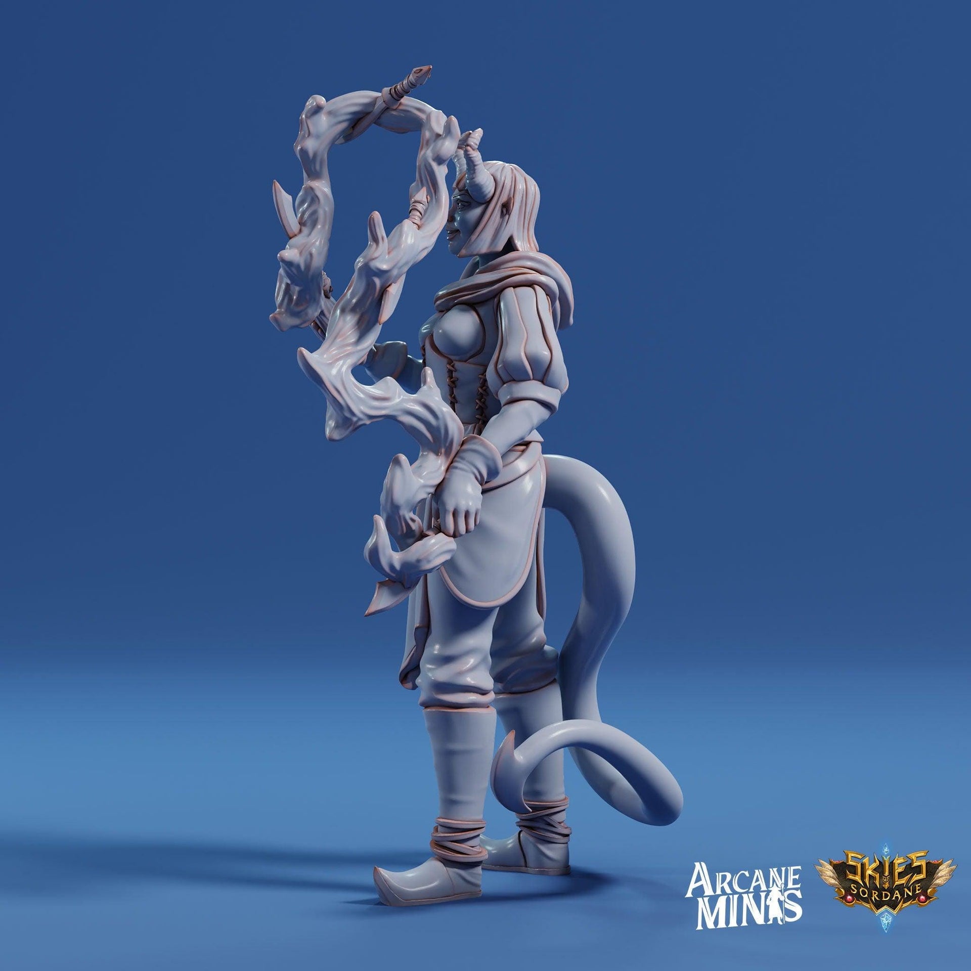 Tiefling Knife Jugglerr - Arcane Minis | 32mm | Cirque du Sordane | Performer | Circus | Rogue | Assassin