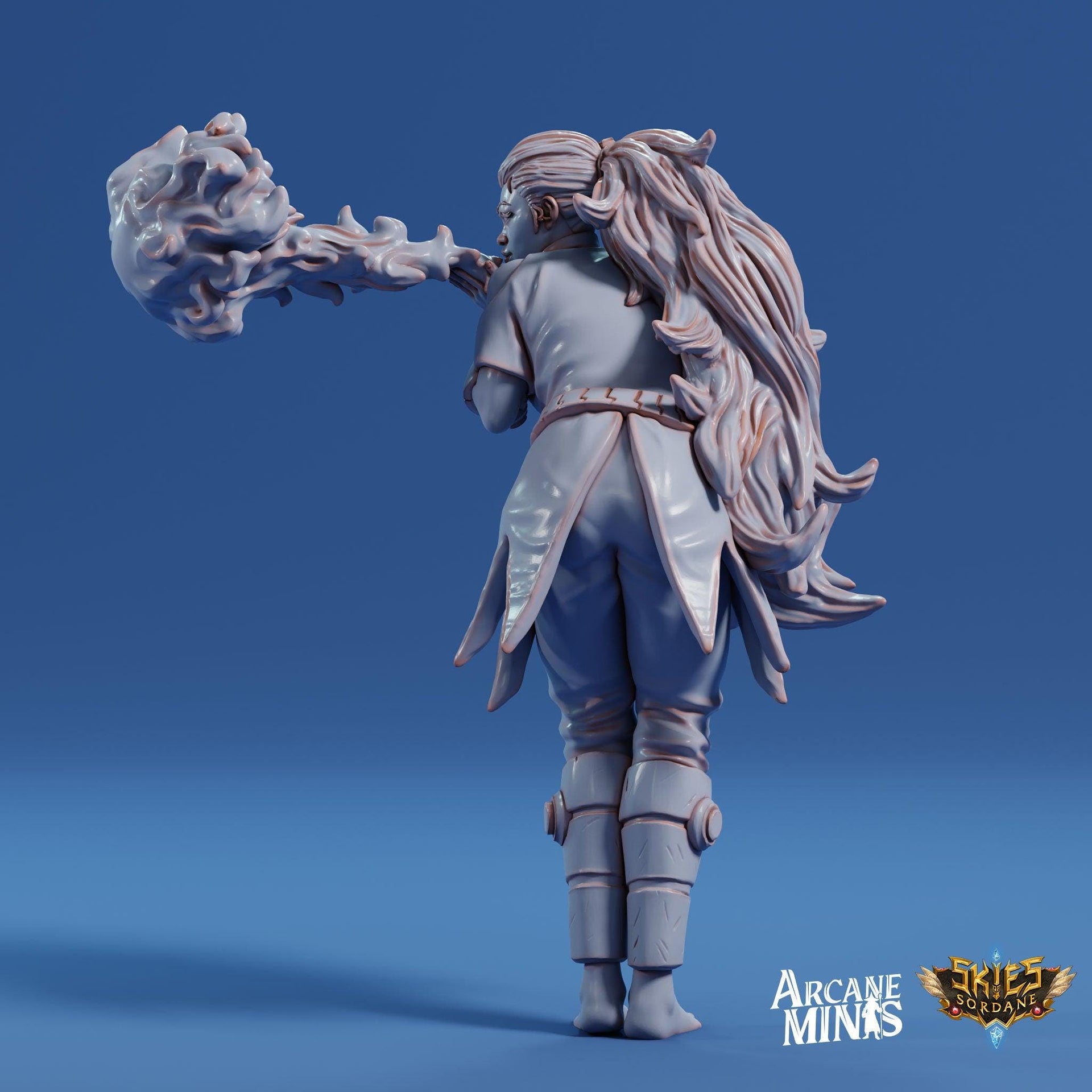 Fire Elemdar Firebreather - Arcane Minis | 32mm | Cirque du Sordane | Performer | Sorcerer | Mage | Elementalist