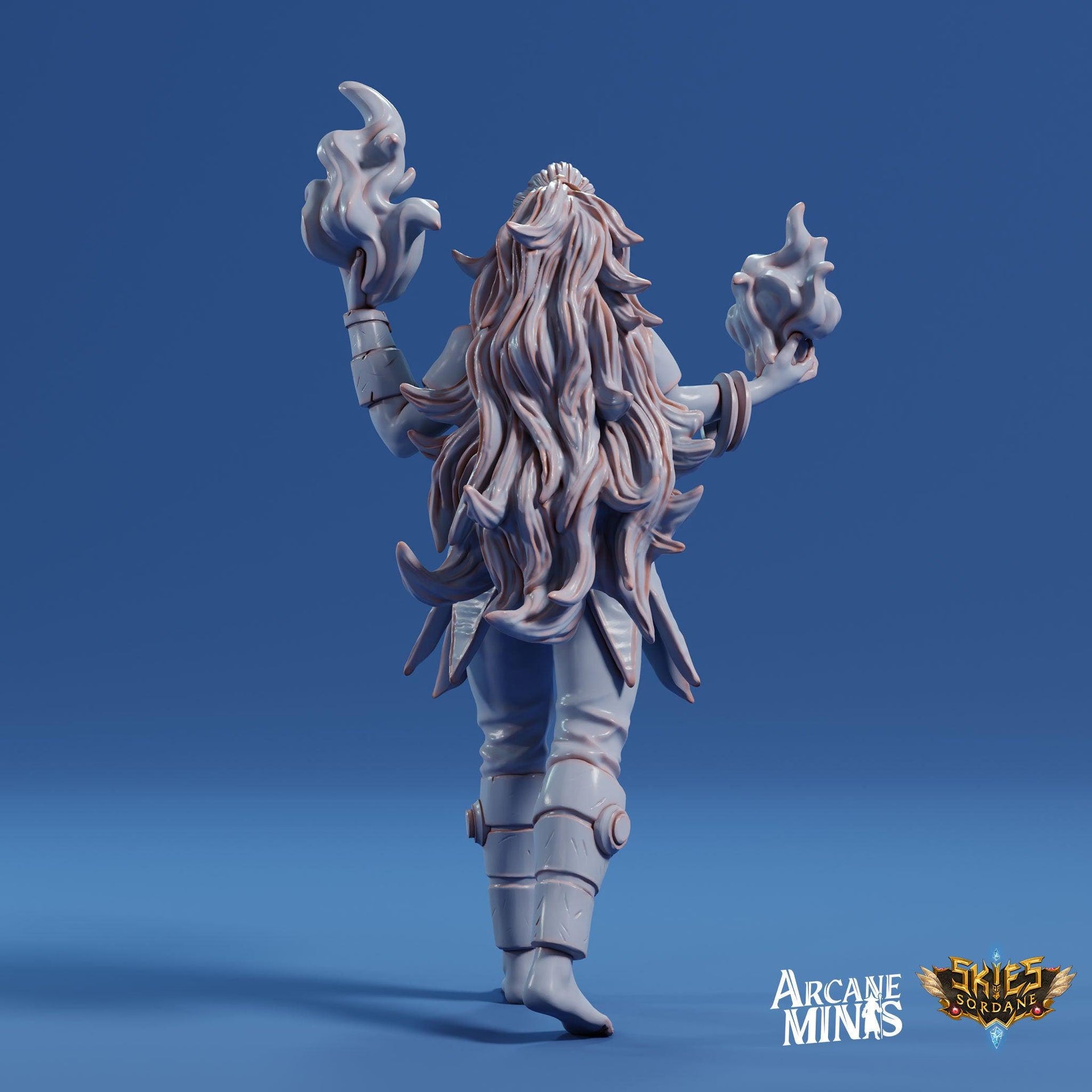 Fire Elemdar Firebreather - Arcane Minis | 32mm | Cirque du Sordane | Performer | Sorcerer | Mage | Elementalist