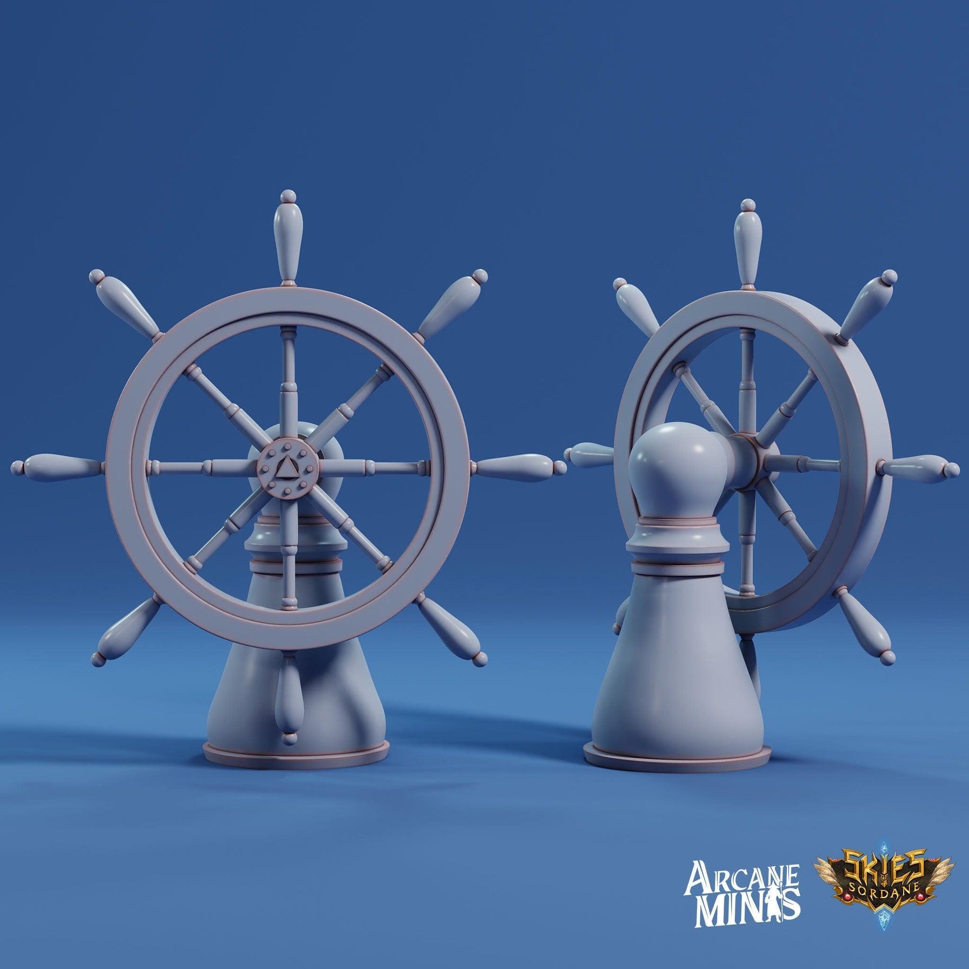 Airship Helms - Arcane Minis | 32mm | Junkers Plight | Steering Wheel | Ship | Captain | Pirate | Sailing
