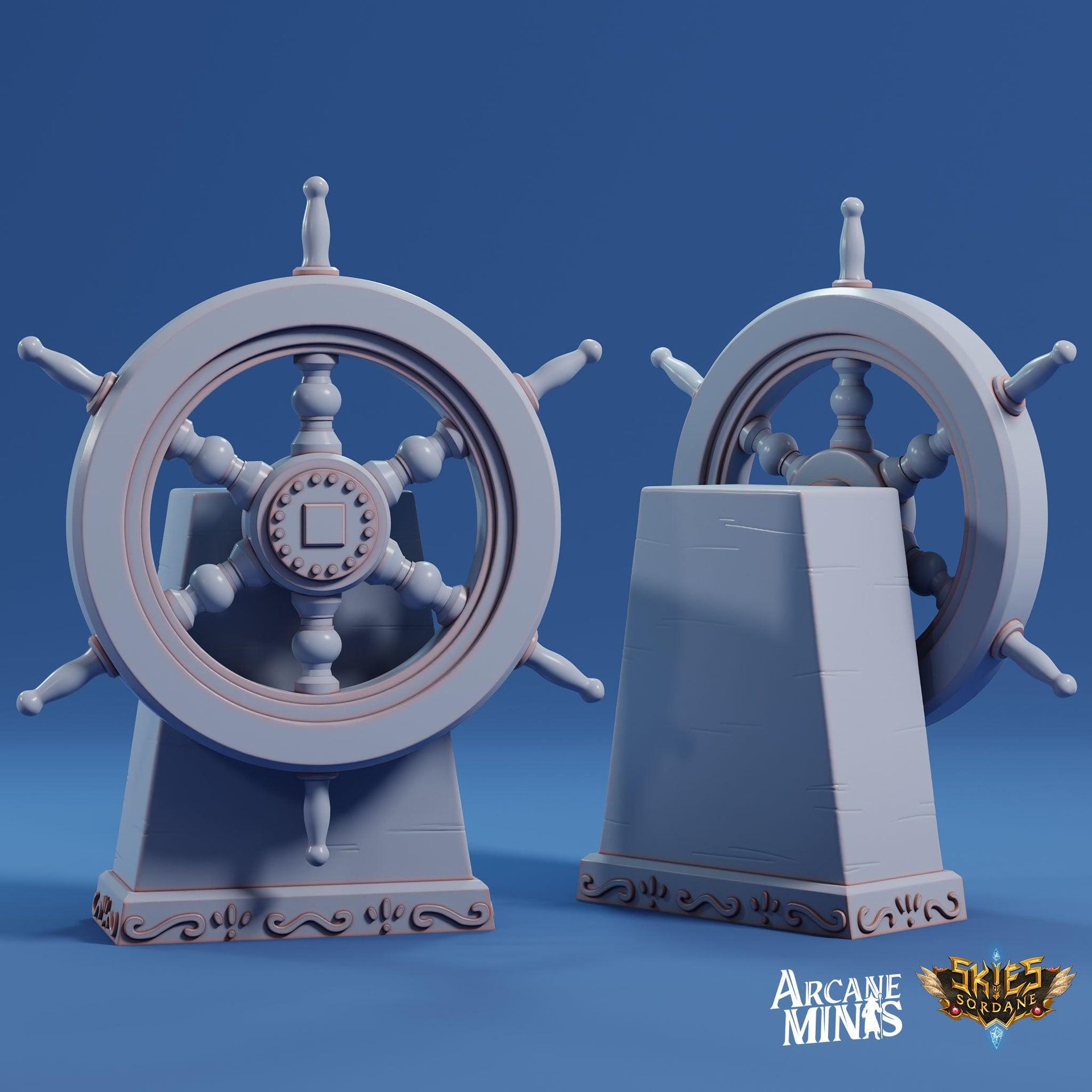 Airship Helms - Arcane Minis | 32mm | Junkers Plight | Steering Wheel | Ship | Captain | Pirate | Sailing