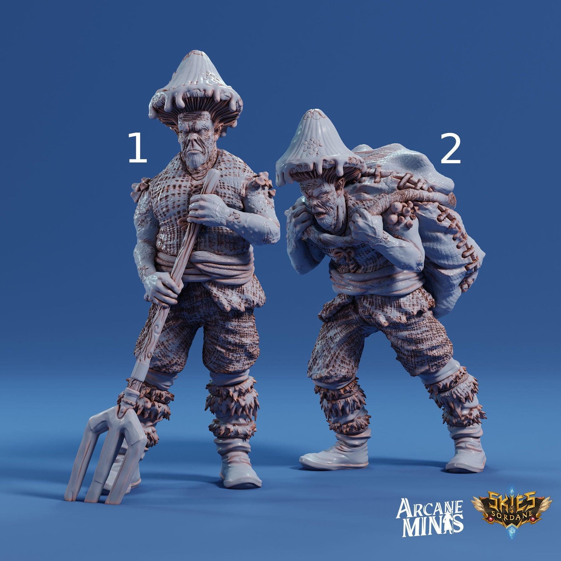 Fungarii Villager 1- Arcane Minis | 32mm | Junkers Plight | Alien | Mushroom | Fungus | Mold | Townsfolk