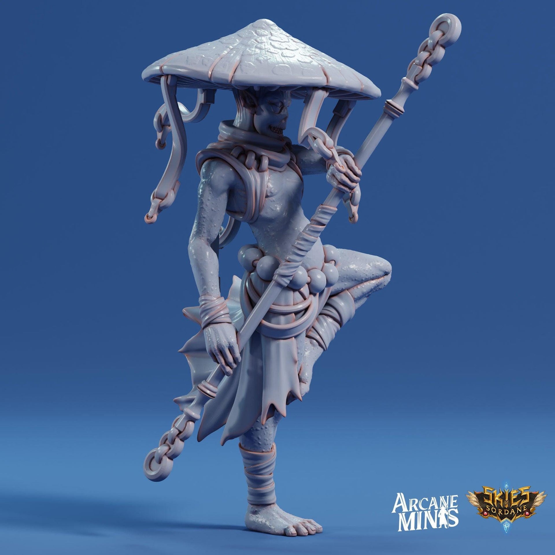Fungarii Monk- Arcane Minis | 32mm | Junkers Plight | Alien | Mushroom | Fungus | Mold | Warrior