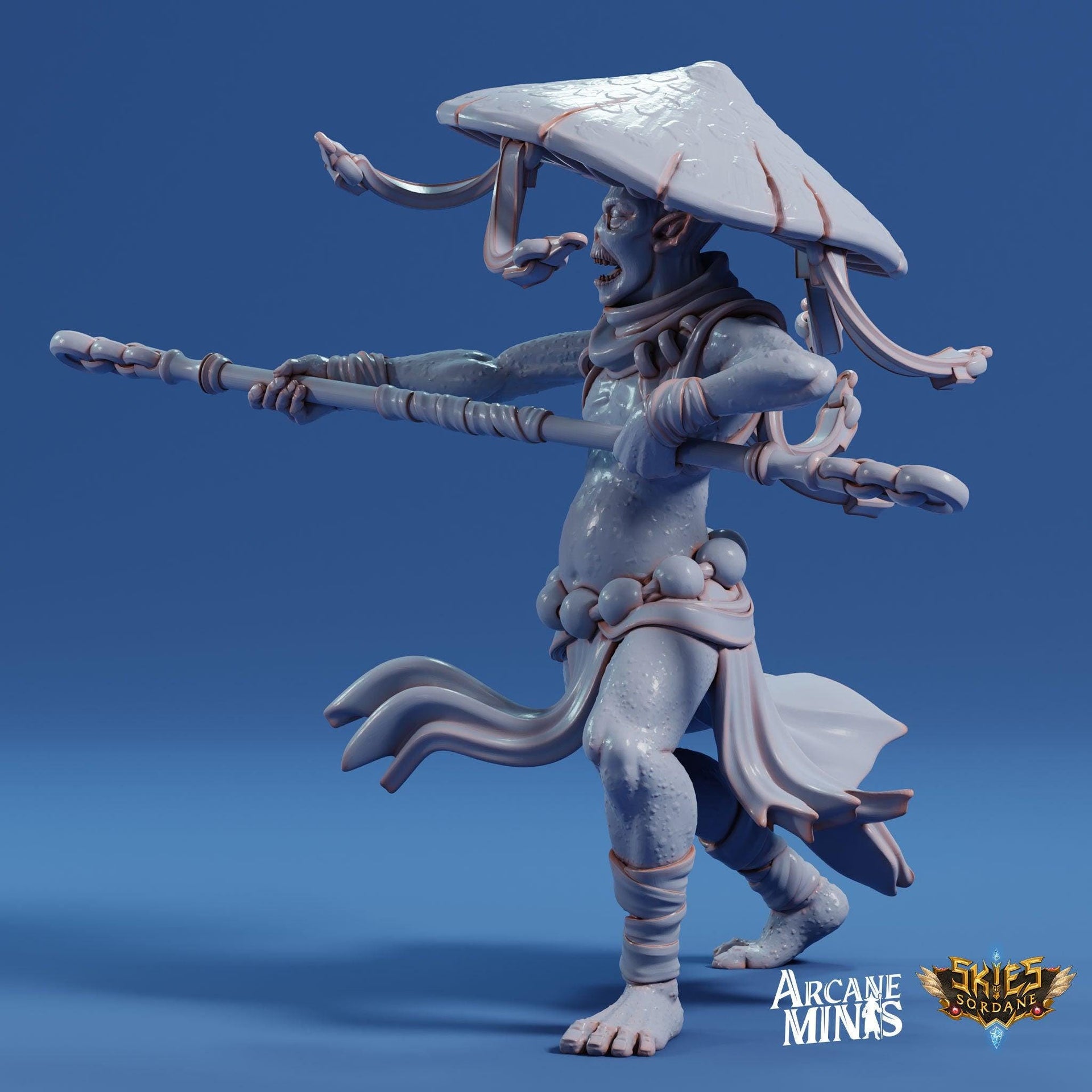 Fungarii Monk- Arcane Minis | 32mm | Junkers Plight | Alien | Mushroom | Fungus | Mold | Warrior