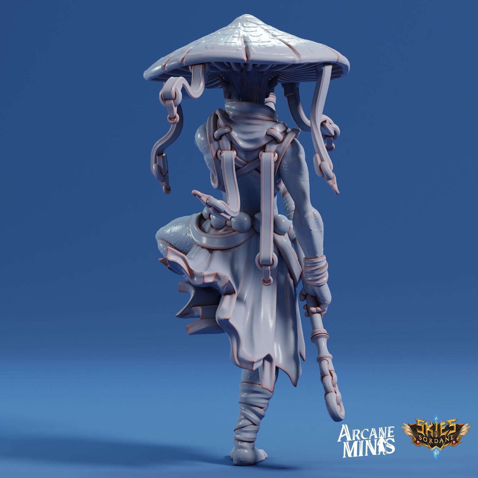Fungarii Monk- Arcane Minis | 32mm | Junkers Plight | Alien | Mushroom | Fungus | Mold | Warrior