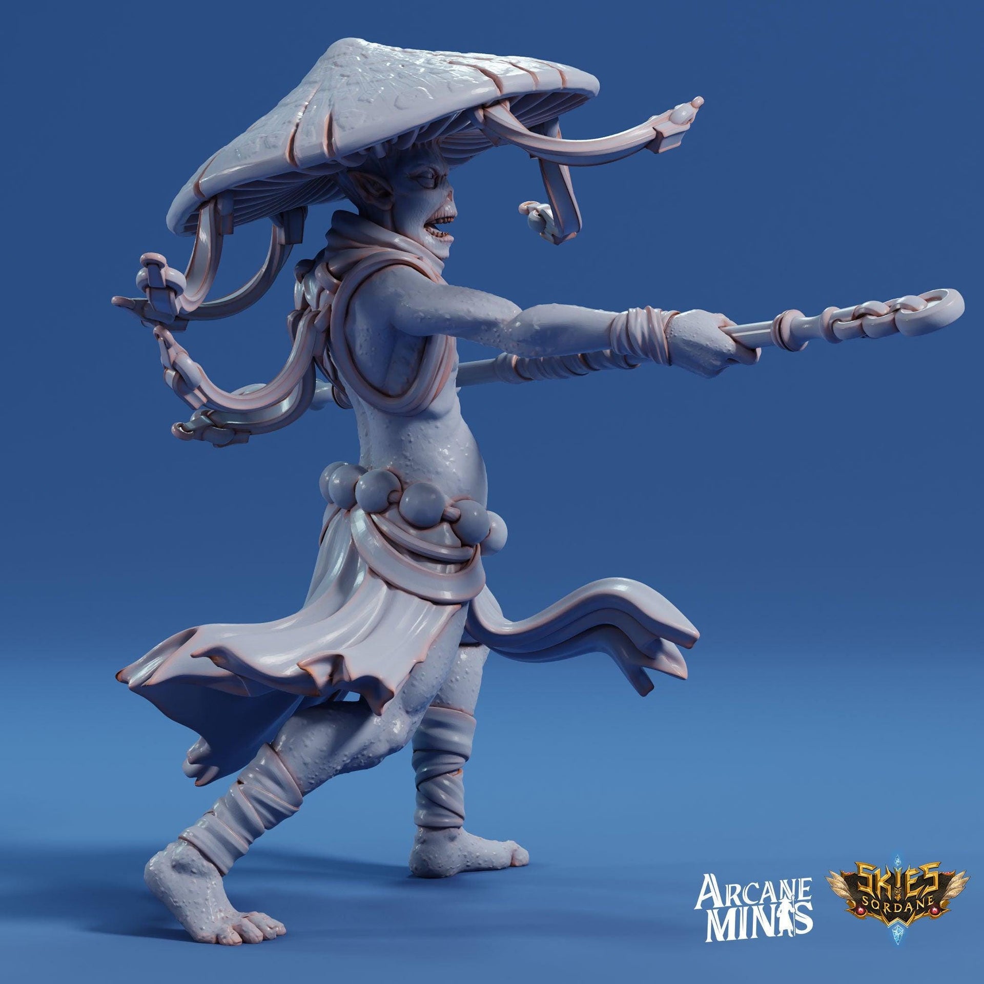 Fungarii Monk- Arcane Minis | 32mm | Junkers Plight | Alien | Mushroom | Fungus | Mold | Warrior