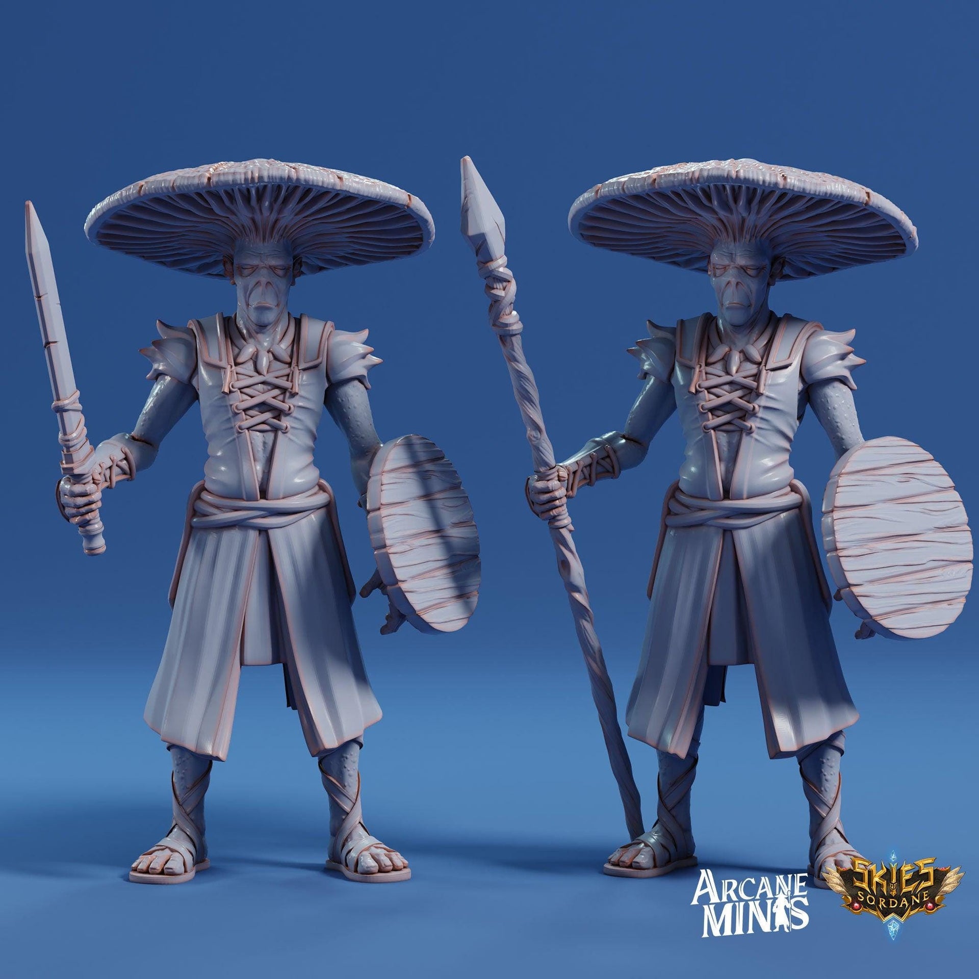 Fungarii Guard- Arcane Minis | 32mm | Junkers Plight | Alien | Mushroom | Fungus | Mold | Soldier | Warrior